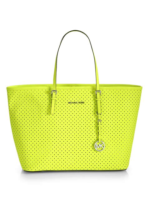 michael kors neon yellow handbag|michael kors yellow tote bag.